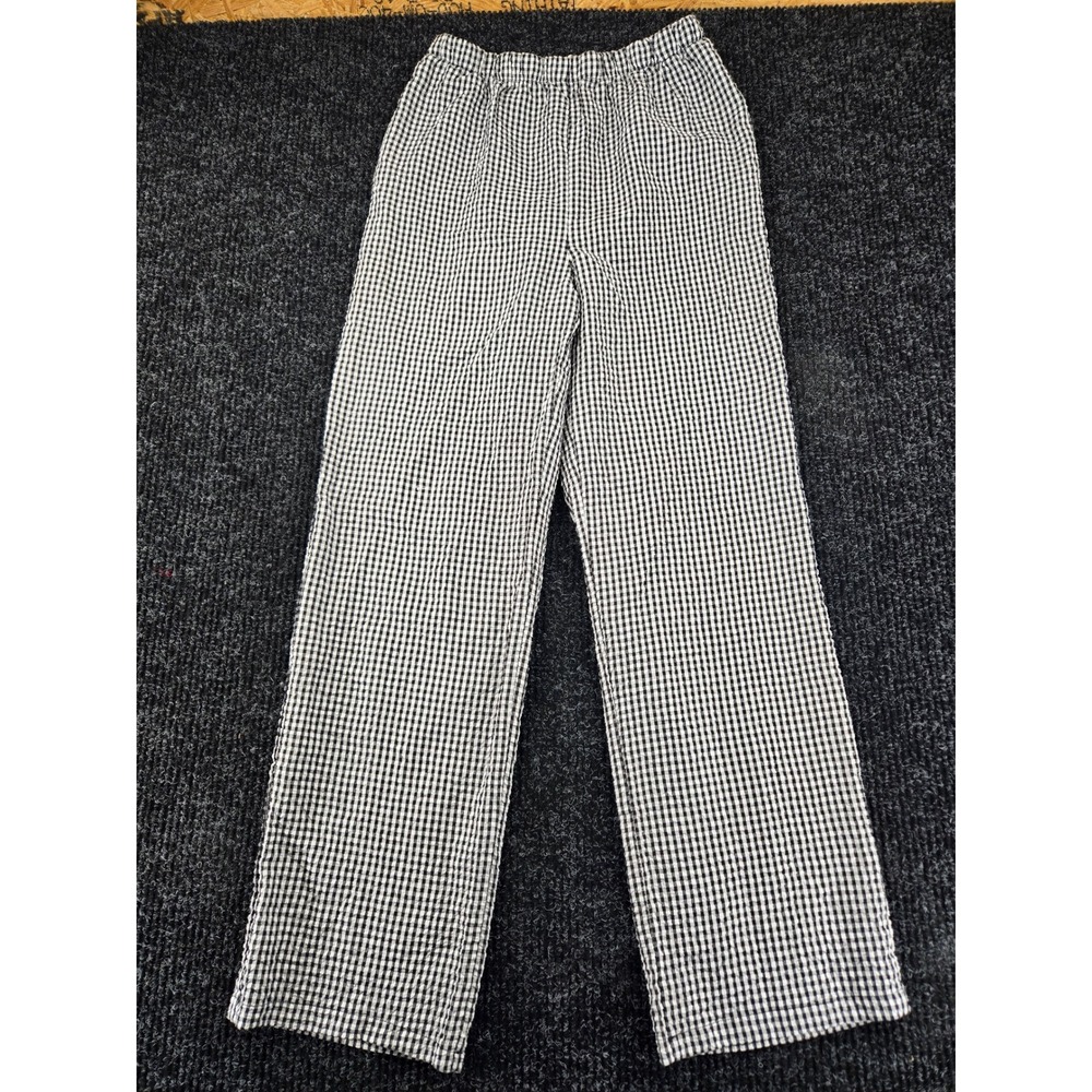 New Look‎ Womens Gingham Checkered Straight Leg Pants Black White Medium RN57686